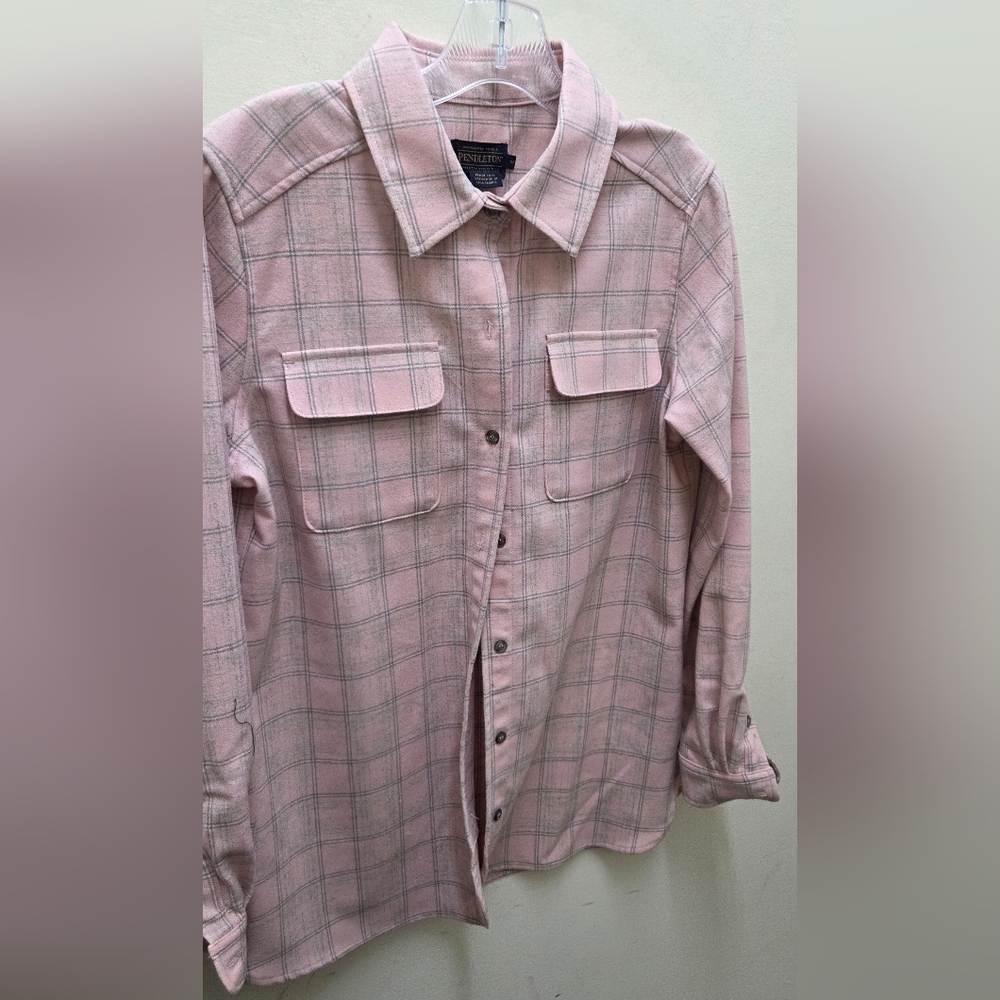 Pendleton Vintage Wool Light Pink Plaid Shirt